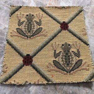 Set of 6 Raw Edge, Frog Print Napkins, Cotton